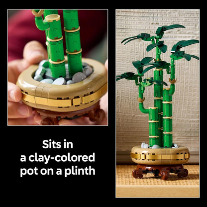 Botanicals Lucky Bamboo Building Set - Artificial Plant for Indoor Home Décor, Adults Ages 18+ - Fake Plant Decoration for Table, Desk, Office - Unique Gift for Her & Him - 10344