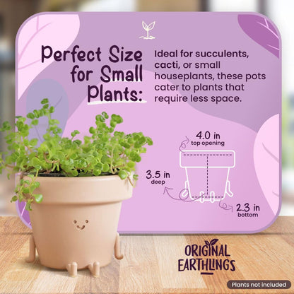 Legs Out Pot - 3.5 Inch Cute Plant Pot - Plastic Funny Planter with Drainage - Unique Cactus Plant Lover Gift - Small Succulent Face Flower Pot - Cute Plant Gifts for Plant Lovers