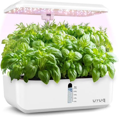 Hydroponics Growing System Indoor Garden:  12 Pods Indoor Gardening System with LED Grow Light Height Adjustable Plants Germination Kit Quiet Smart Pump - Hydroponic Planter Fresh Harvest White