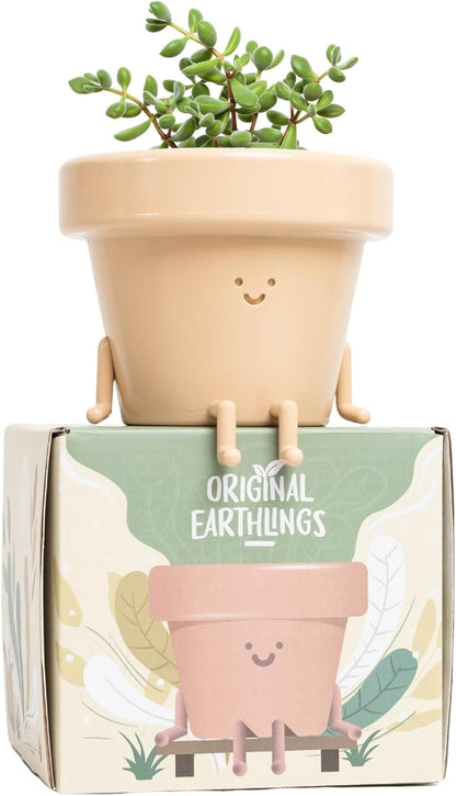 Legs Out Pot - 3.5 Inch Cute Plant Pot - Plastic Funny Planter with Drainage - Unique Cactus Plant Lover Gift - Small Succulent Face Flower Pot - Cute Plant Gifts for Plant Lovers