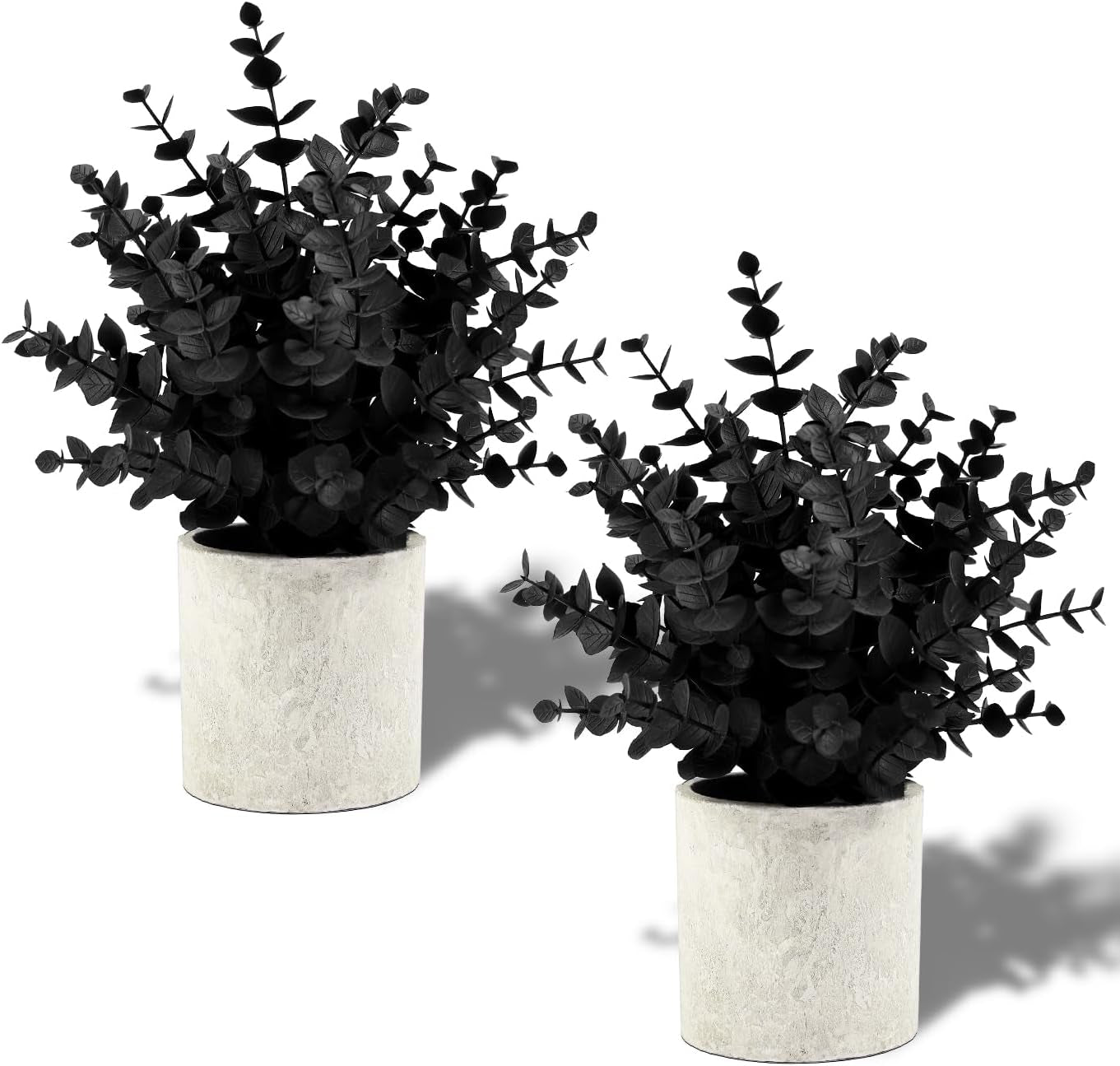 2 Pack Small Fake Plants Eucalyptus Potted Artificial Plants for Shelf Desk Home Bathroom Farmhouse Room Coffee Table Decor (Sage Green)