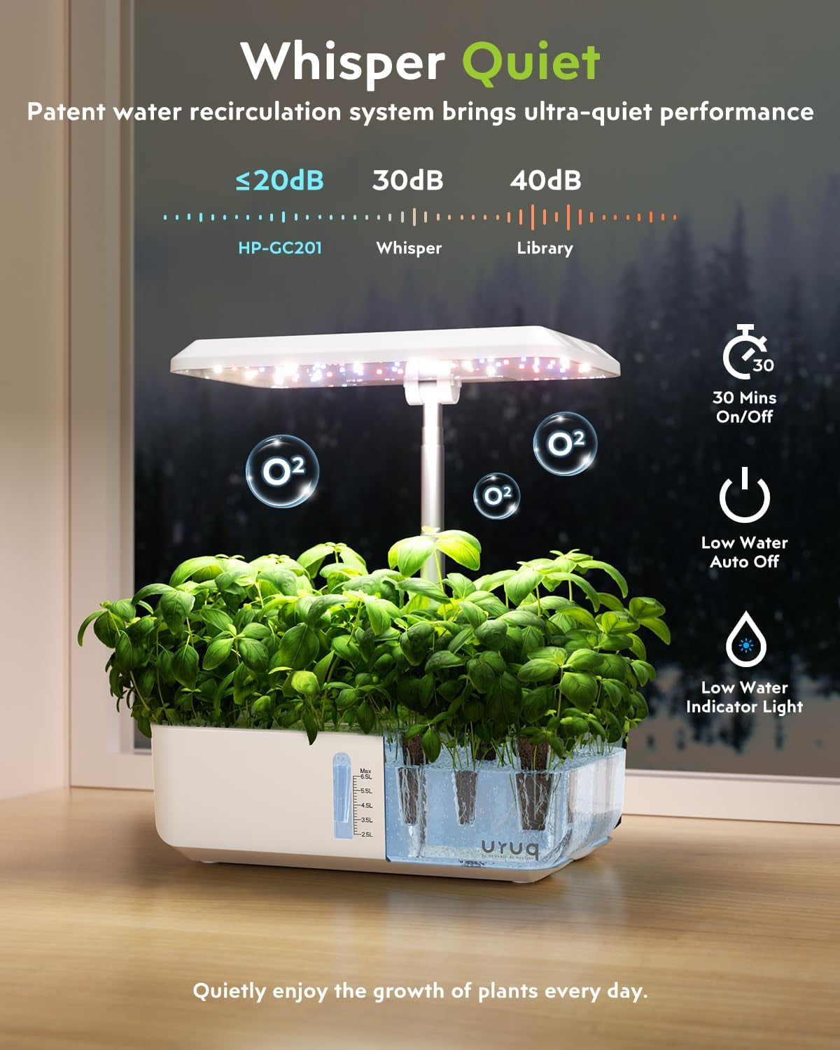 Hydroponics Growing System Indoor Garden:  12 Pods Indoor Gardening System with LED Grow Light Height Adjustable Plants Germination Kit Quiet Smart Pump - Hydroponic Planter Fresh Harvest White