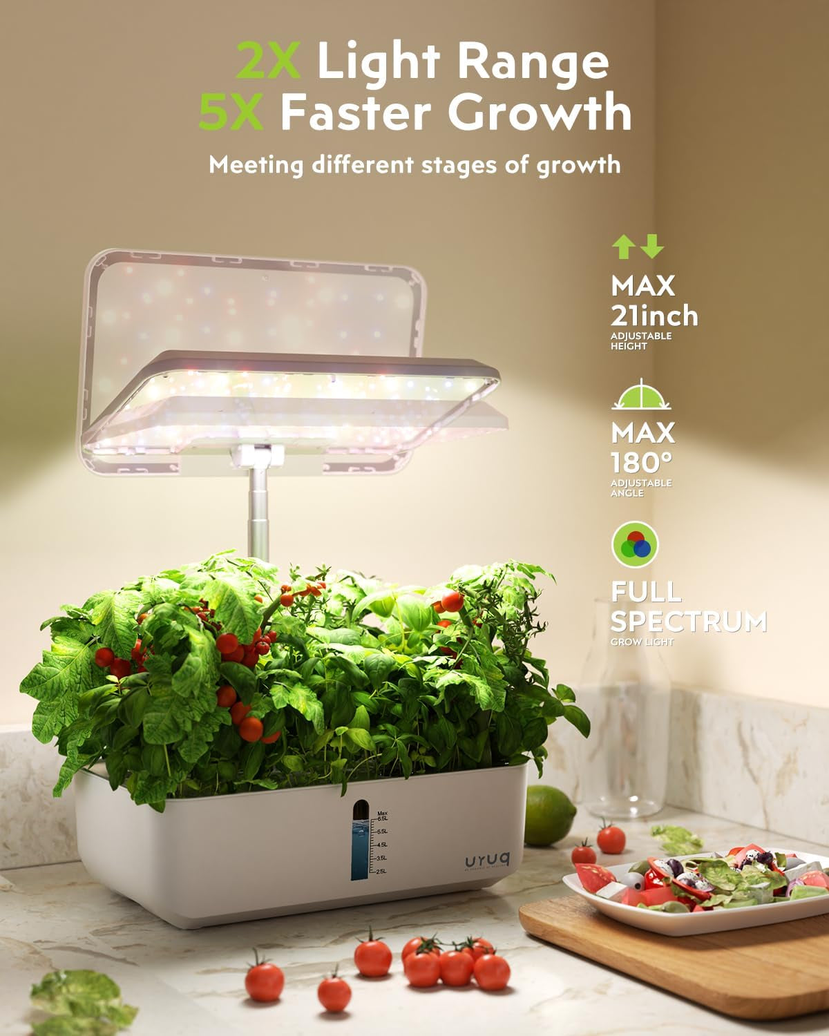 Hydroponics Growing System Indoor Garden:  12 Pods Indoor Gardening System with LED Grow Light Height Adjustable Plants Germination Kit Quiet Smart Pump - Hydroponic Planter Fresh Harvest White